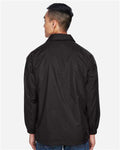 Harriton M775 Unisex Nylon Staff Jacket - Black - model back