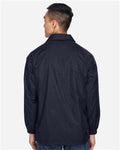 Harriton M775 Unisex Nylon Staff Jacket - Navy - model back
