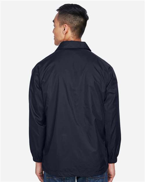 Harriton M775 Unisex Nylon Staff Jacket - Navy - model back