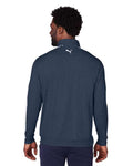 Puma Golf 599129 Men's Cloudspun Quarter-Zip Pullover - Navy Blazer/ Bright White - model back