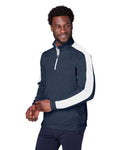 Puma Golf 599129 Men's Cloudspun Quarter-Zip Pullover - Navy Blazer/ Bright White - model side