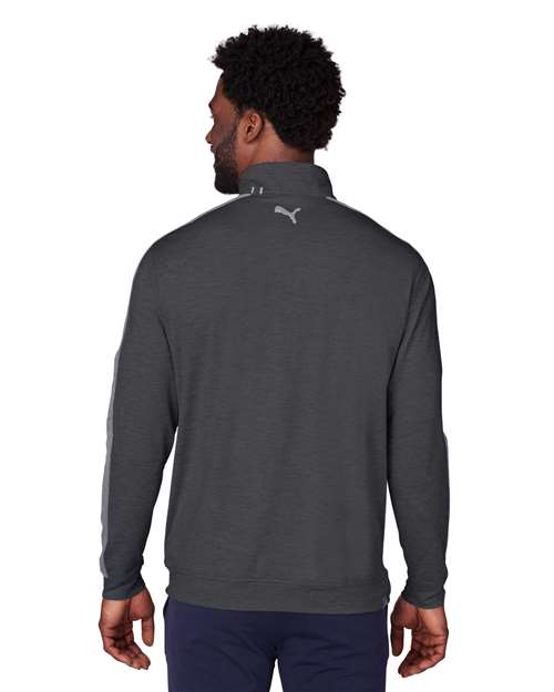 Puma Golf 599129 Men's Cloudspun Quarter-Zip Pullover - Puma Black Heather/ Quiet Shade - model back