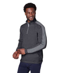 Puma Golf 599129 Men's Cloudspun Quarter-Zip Pullover - Puma Black Heather/ Quiet Shade - model side