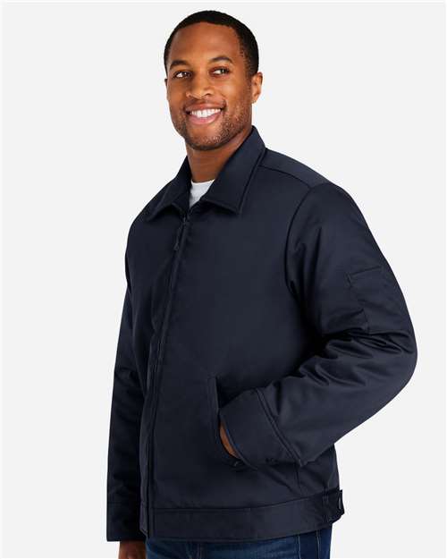 Harriton M721T Unisex Tall ClimaBloc Station Jacket - Dark Navy - model side