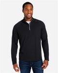 Core 365 CE418 Men's Origin Performance Pique Quarter-Zip Pullover - Black/ Carbon - model front