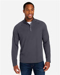 Core 365 CE418 Men's Origin Performance Pique Quarter-Zip Pullover - Carbon/ Black - model front
