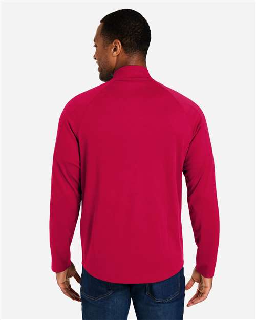 Core 365 CE418 Men's Origin Performance Pique Quarter-Zip Pullover - Classic Red/ Carbon - model back