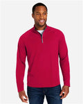 Core 365 CE418 Men's Origin Performance Pique Quarter-Zip Pullover - Classic Red/ Carbon - model front