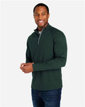 Core 365 CE418 Men's Origin Performance Pique Quarter-Zip Pullover - Forest/ Carbon - model side