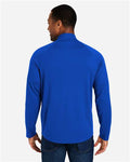 Core 365 CE418 Men's Origin Performance Pique Quarter-Zip Pullover - True Royal/ Carbon - model back