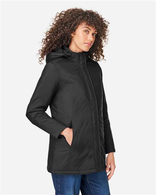 Core 365 CE725W Women's Inspire 3-in-1 Jacket with Insulated Liner - Black/ Carbon - model side