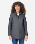 Core 365 CE725W Women's Inspire 3-in-1 Jacket with Insulated Liner - Carbon/ Black - model front