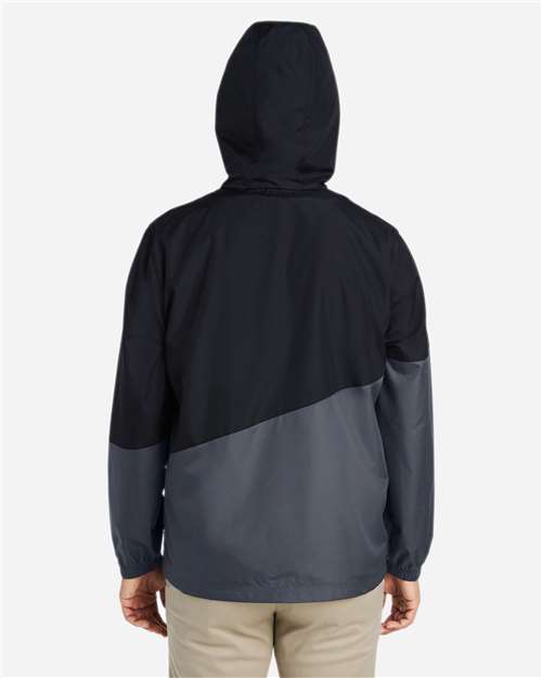 Core 365 CE710 Unisex Techno Lite Colorblock Windbreaker - Black/ Carbon - model back
