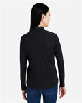 Core 365 CE418W Women's Origin Performance Pique Quarter-Zip Pullover - Black/ Carbon - model back