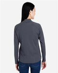 Core 365 CE418W Women's Origin Performance Pique Quarter-Zip Pullover - Carbon/ Black - model back