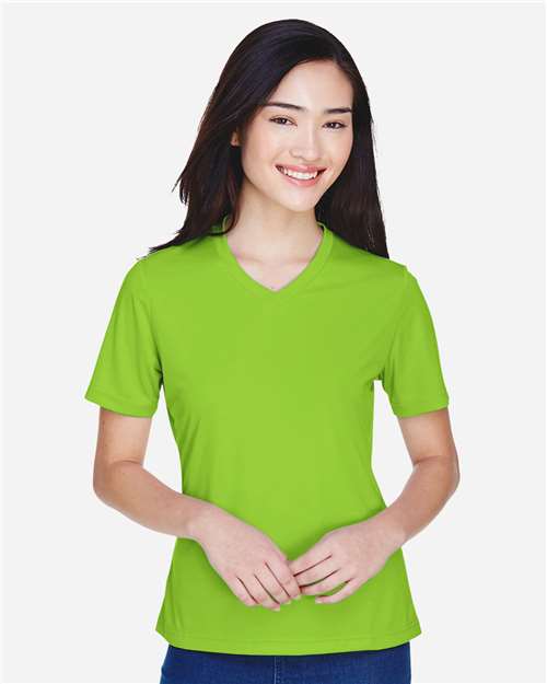 Team 365 TT11W Women's Zone Performance T-Shirt - Acid Green - model front