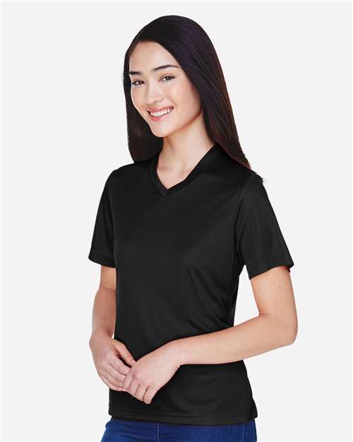 Team 365 TT11W Women's Zone Performance T-Shirt - Black - model side