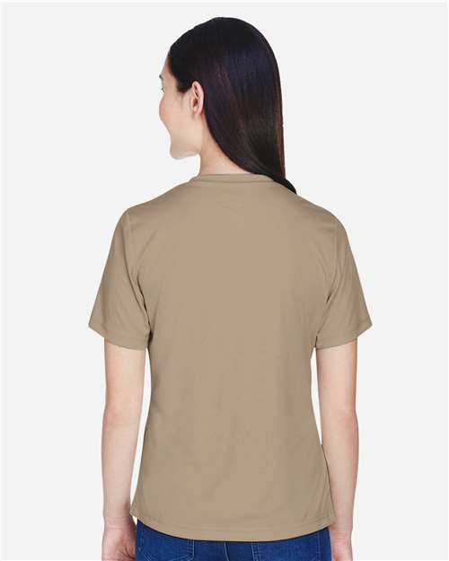 Team 365 TT11W Women's Zone Performance T-Shirt - Desert Khaki - model back
