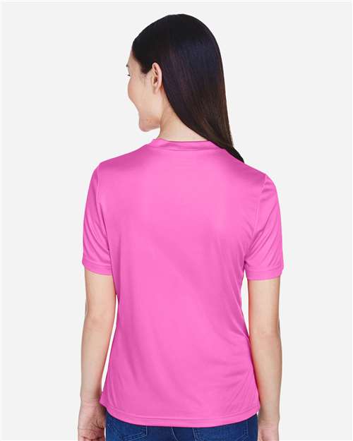 Team 365 TT11W Women's Zone Performance T-Shirt - Sport Charity Pink - model back