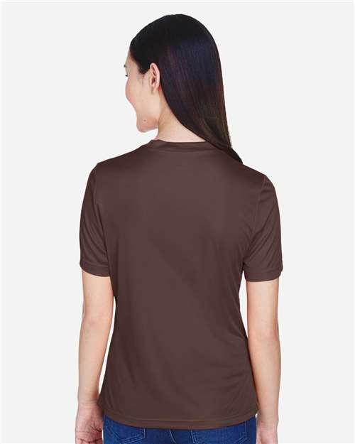 Team 365 TT11W Women's Zone Performance T-Shirt - Sport Dark Brown - model back