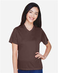 Team 365 TT11W Women's Zone Performance T-Shirt - Sport Dark Brown - model front