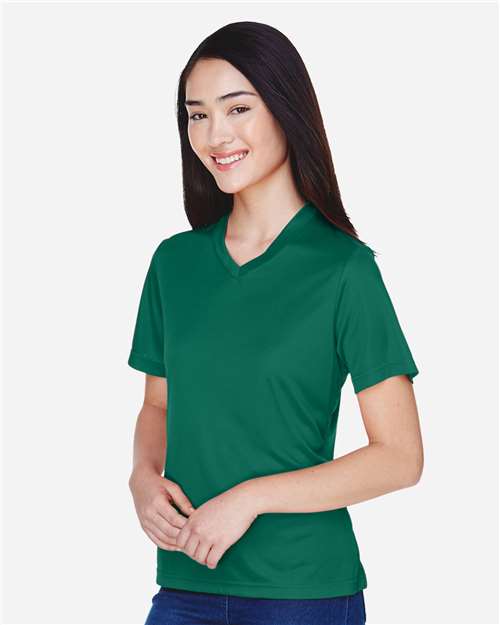 Team 365 TT11W Women's Zone Performance T-Shirt - Sport Forest - model side