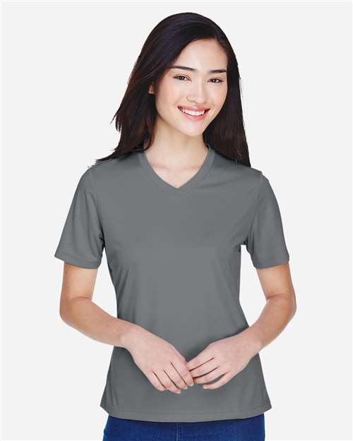 Team 365 TT11W Women's Zone Performance T-Shirt - Sport Graphite - model front