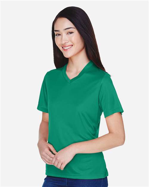 Team 365 TT11W Women's Zone Performance T-Shirt - Sport Kelly - model side