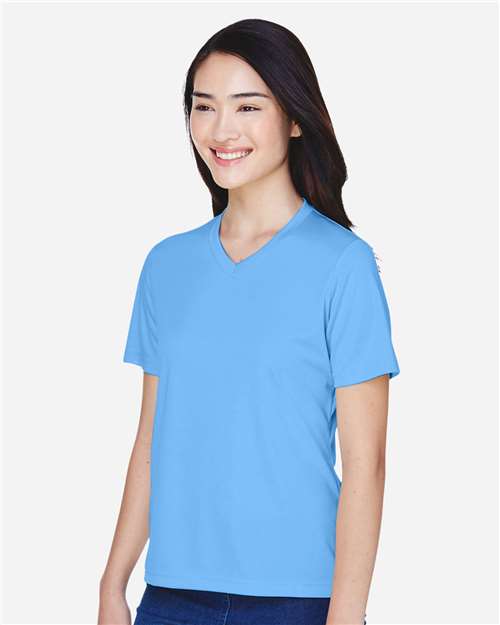 Team 365 TT11W Women's Zone Performance T-Shirt - Sport Light Blue - model side