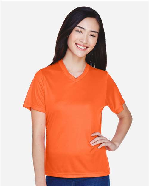 Team 365 TT11W Women's Zone Performance T-Shirt - Sport Orange - model front