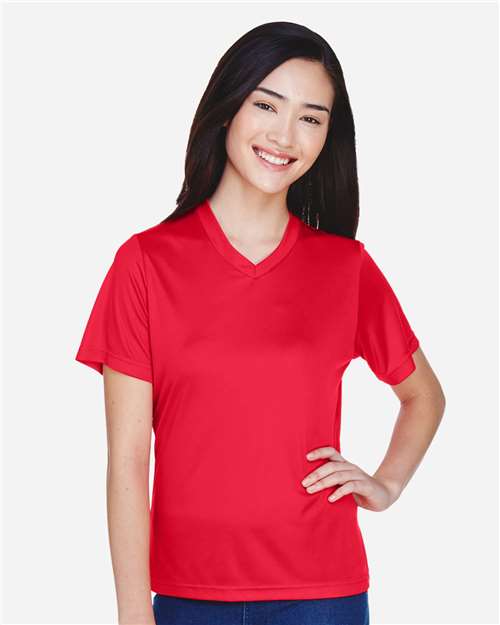 Team 365 TT11W Women's Zone Performance T-Shirt - Sport Red - model front