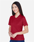 Team 365 TT11W Women's Zone Performance T-Shirt - Sport Scarlet Red - model side