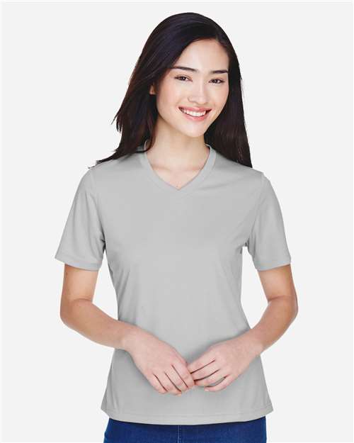 Team 365 TT11W Women's Zone Performance T-Shirt - Sport Silver - model front