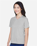 Team 365 TT11W Women's Zone Performance T-Shirt - Sport Silver - model side