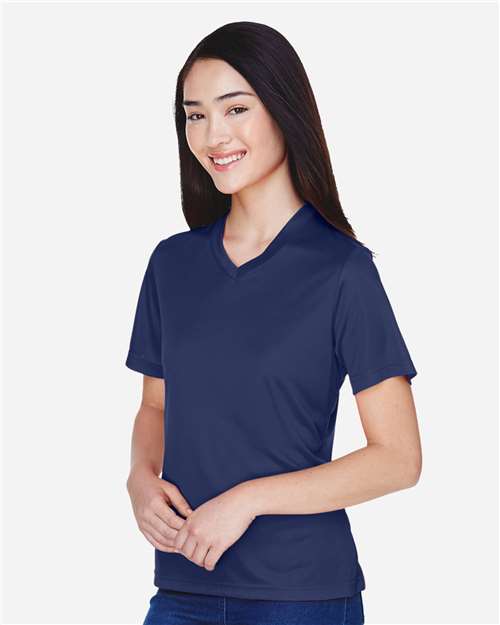 Team 365 TT11W Women's Zone Performance T-Shirt - Sport Dark Navy - model side