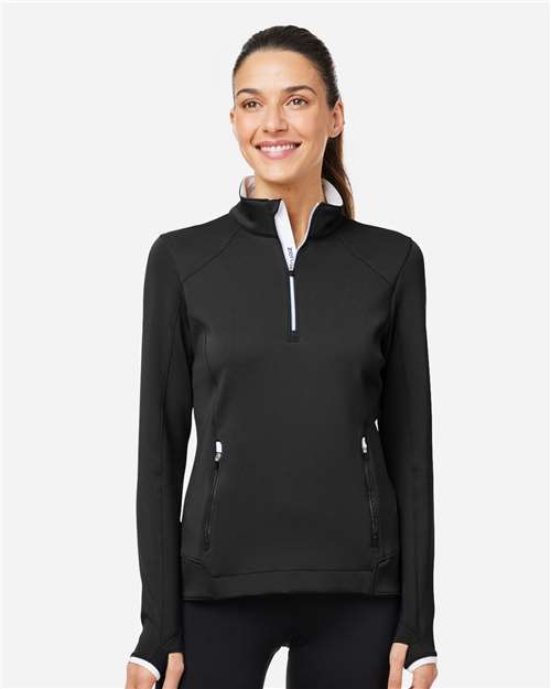 Zero Restriction L1022L Women's Sofia Quarter-Zip Pullover - Black - model front