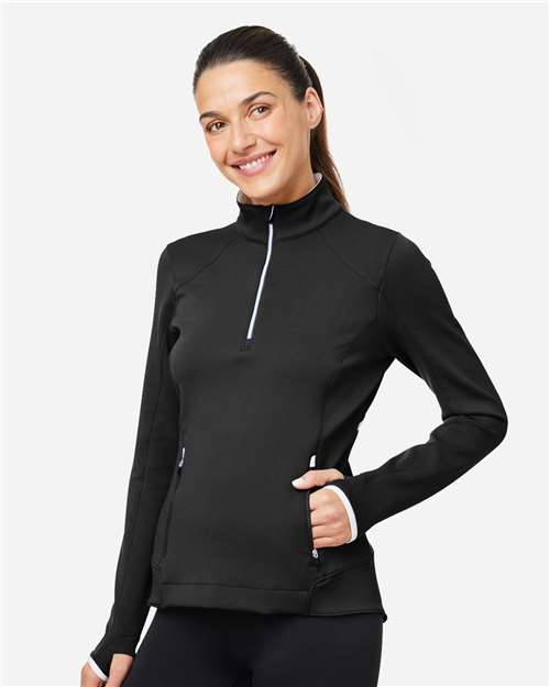 Zero Restriction L1022L Women's Sofia Quarter-Zip Pullover - Black - model side