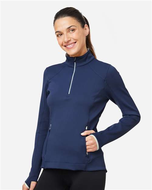 Zero Restriction L1022L Women's Sofia Quarter-Zip Pullover - Storm - model side