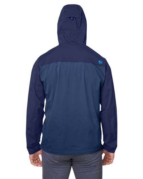 vineyard vines O001647 Men's On-The-Go Packable Rain Shell - Blue Blazer - model back