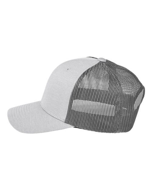 Team 365 TT802Y Youth Zone Sonic Heather Trucker Cap by Yupoong - Athletic Heather/ Sport Graphite - side