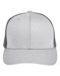 Team 365 TT802Y Youth Zone Sonic Heather Trucker Cap by Yupoong - Athletic Heather/ Sport Graphite - front