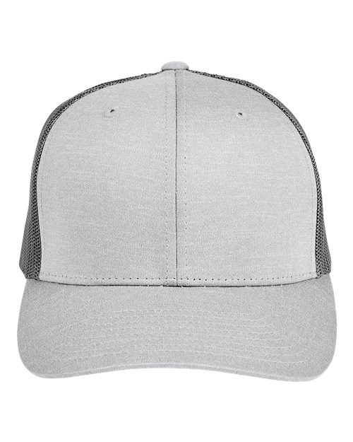 Team 365 TT802Y Youth Zone Sonic Heather Trucker Cap by Yupoong - Athletic Heather/ Sport Graphite - front