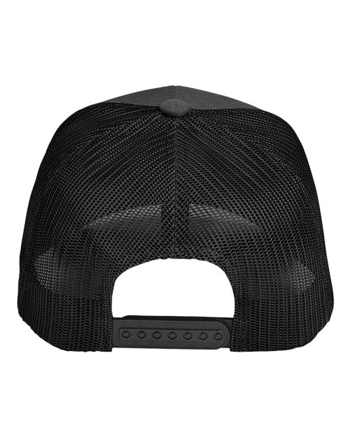 Team 365 TT802Y Youth Zone Sonic Heather Trucker Cap by Yupoong - Black Heather/ Black - back