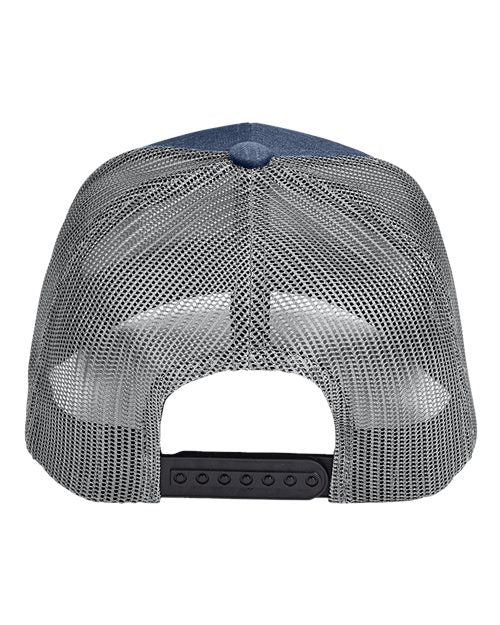 Team 365 TT802Y Youth Zone Sonic Heather Trucker Cap by Yupoong - Sport Dark Navy Heather/ Sport Graphite - back