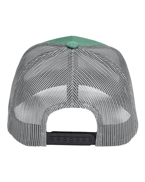 Team 365 TT802Y Youth Zone Sonic Heather Trucker Cap by Yupoong - Sport Forest Heather/ Sport Graphite - back