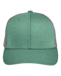 Team 365 TT802Y Youth Zone Sonic Heather Trucker Cap by Yupoong - Sport Forest Heather/ Sport Graphite - front