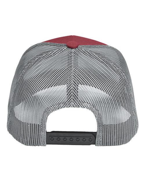 Team 365 TT802Y Youth Zone Sonic Heather Trucker Cap by Yupoong - Sport Maroon Heather/ Sport Graphite - back