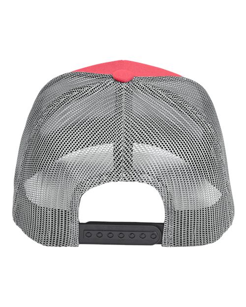 Team 365 TT802Y Youth Zone Sonic Heather Trucker Cap by Yupoong - Sport Red Heather/ Sport Graphite - back