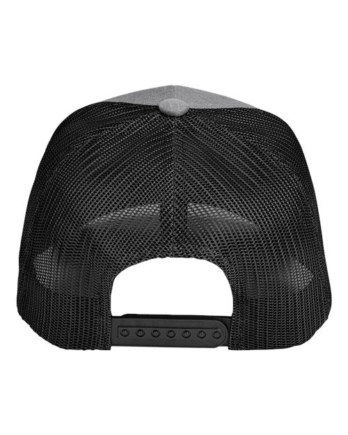 Team 365 TT802 Zone Sonic Heather Trucker Cap by Yupoong - Dark Grey Heather/ Black - back