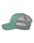 Team 365 TT802 Zone Sonic Heather Trucker Cap by Yupoong - Sport Forest Heather/ Sport Graphite - side
